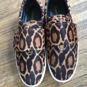 Calvin Klein Leopard Slip on Sneakers Size 7